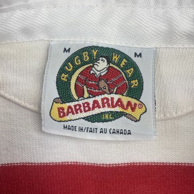 Vintage Glen Rock Basketball Barbarian Rugby Shirt Size Medium Striped