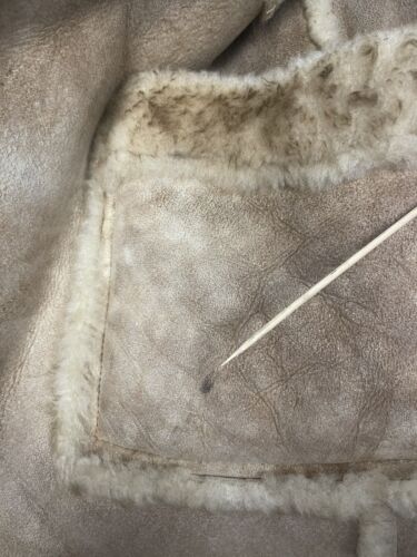 Vintage Shearling by Lawrence Parka Coat Jacket Size 44 Beige