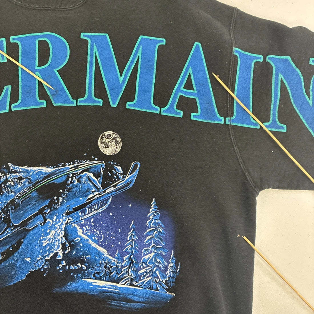 Vintage St. Germain Snowmobile Spell Out Crewneck Sweatshirt Size 2XL