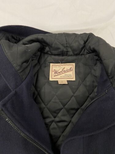 Vintage Woolrich Wool Field Coat Jacket Size Medium Blue