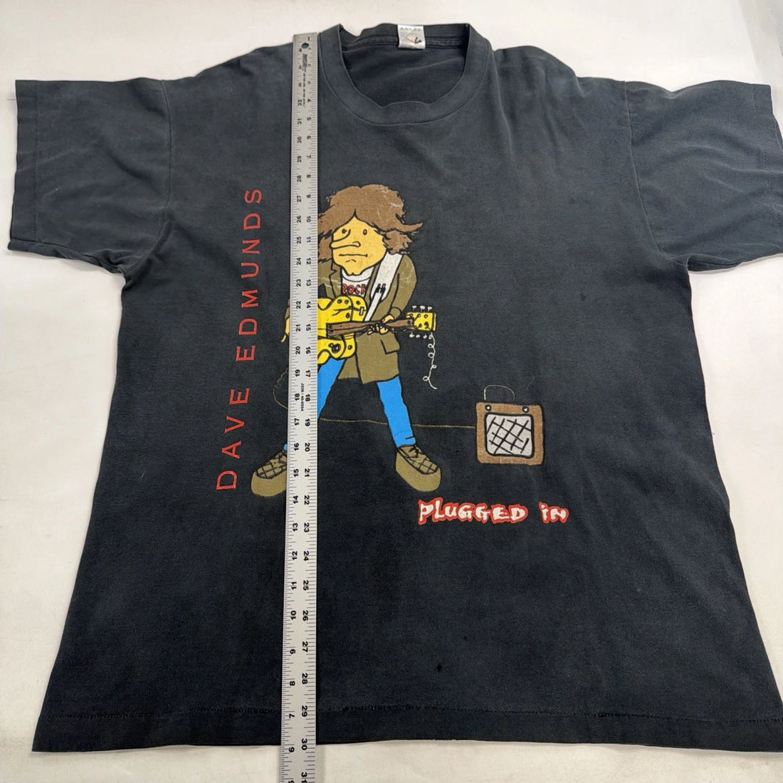 Vintage Dave Edmunds Plugged In T-Shirt Size XL 90s