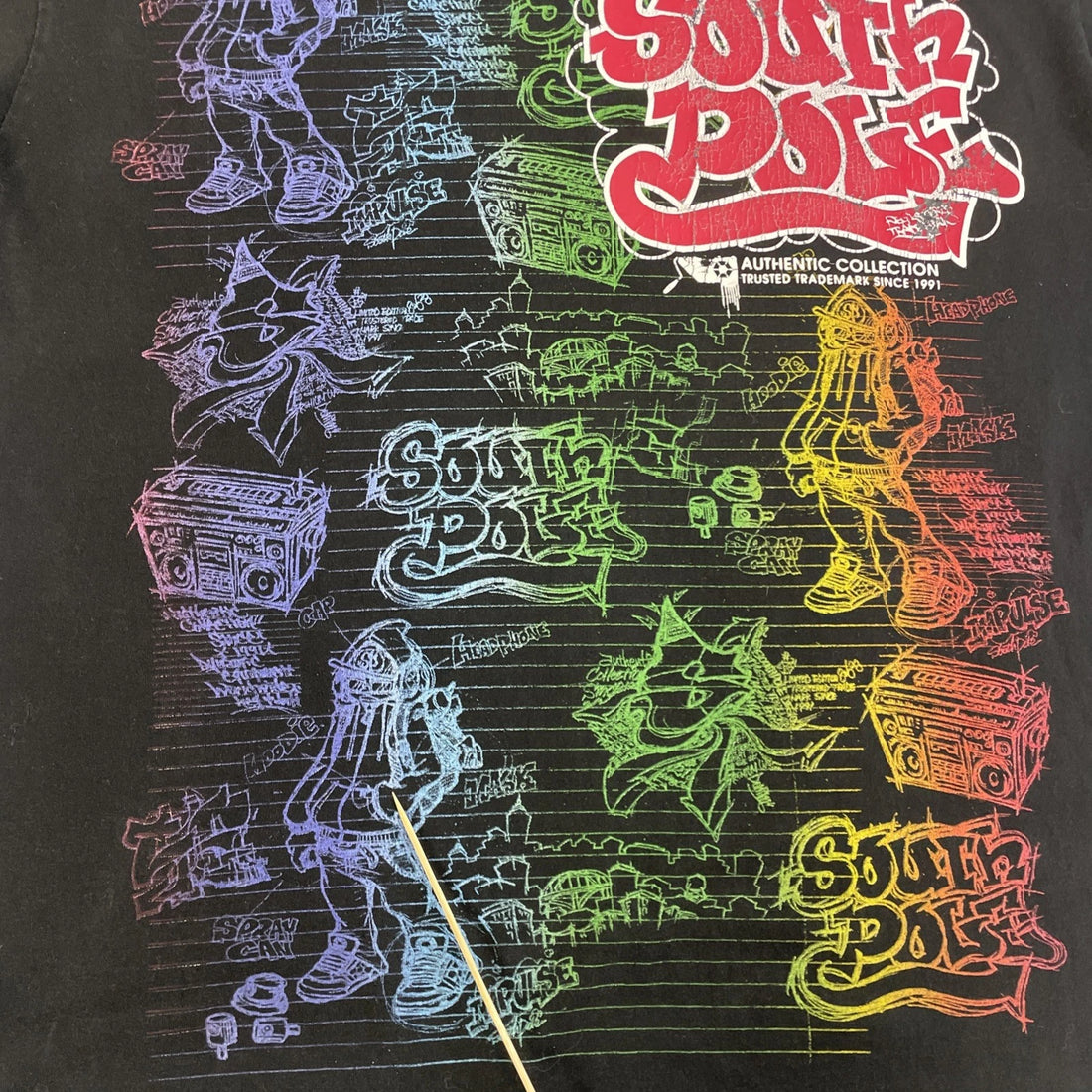 Vintage Southpole Graffiti T-Shirt Size Large Y2K