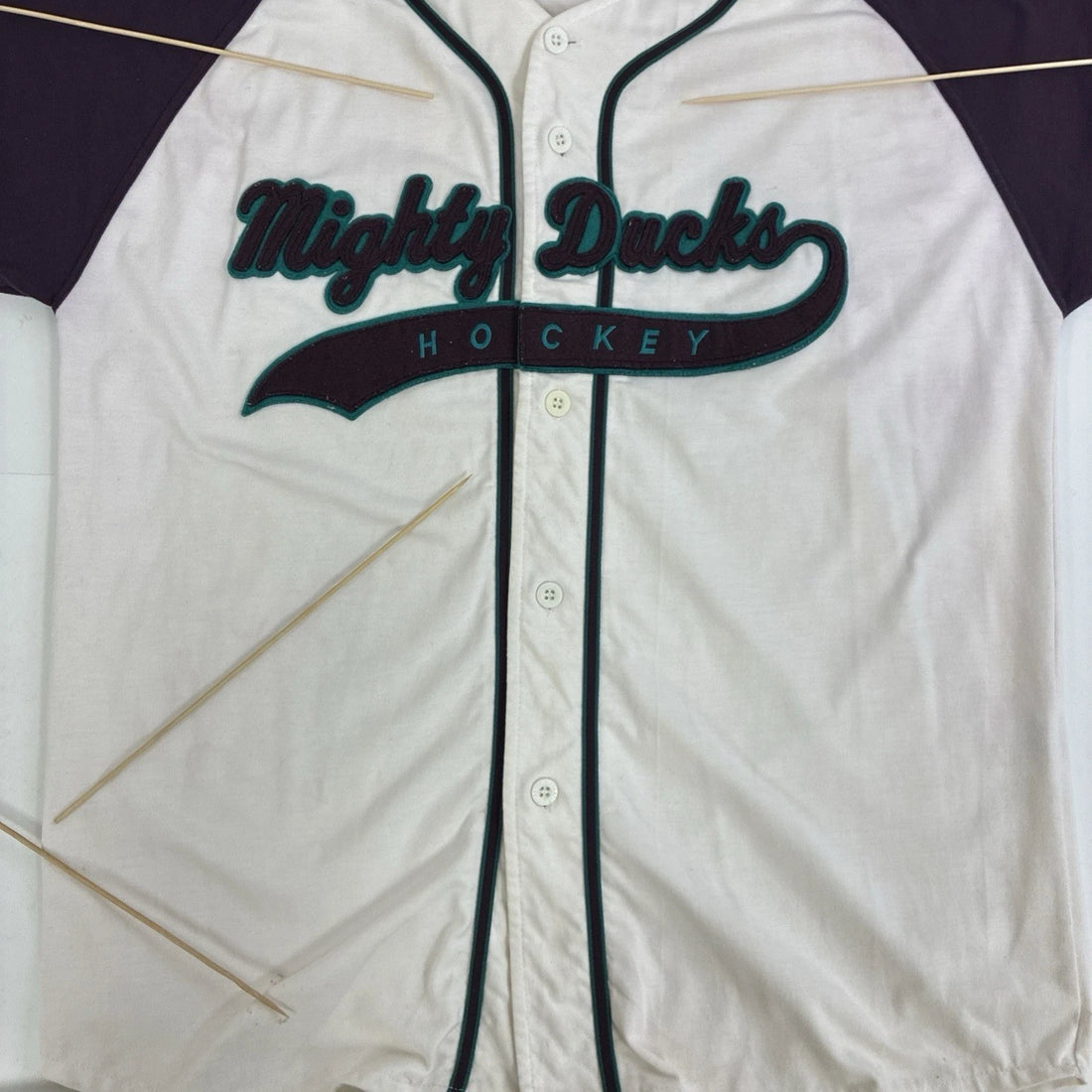 Vintage Anaheim Mighty Ducks Starter Baseball Jersey Size Large NHL