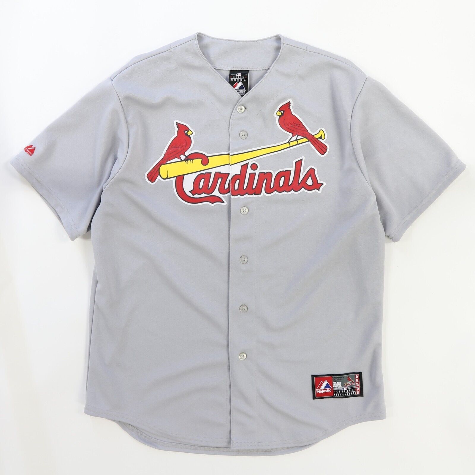 Vintage St Louis Cardinals Majestic Jersey Size Large Gray MLB