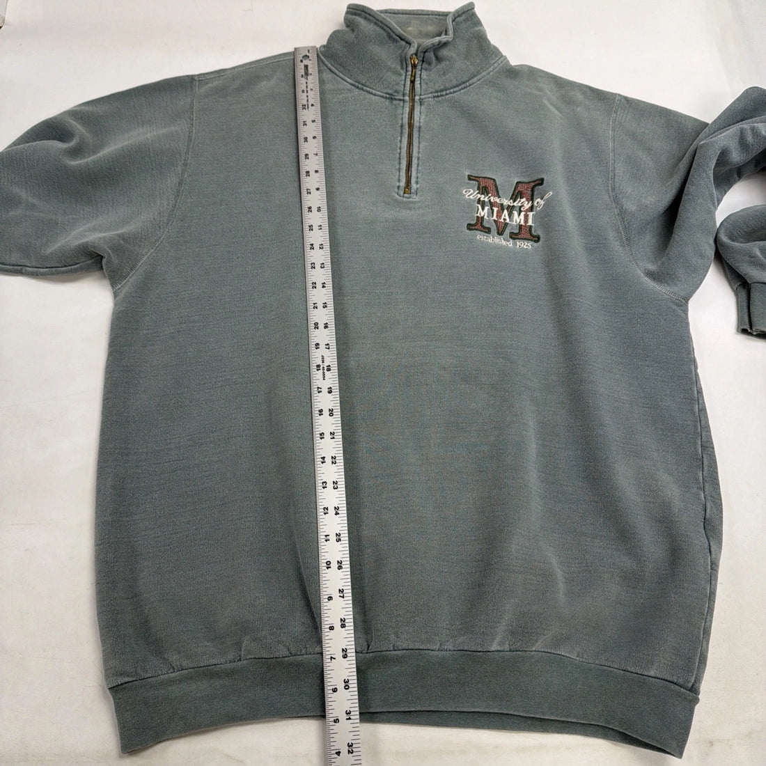 Vintage Miami Hurricanes 1/4 Zip Pullover Sweatshirt Size Large NCAA