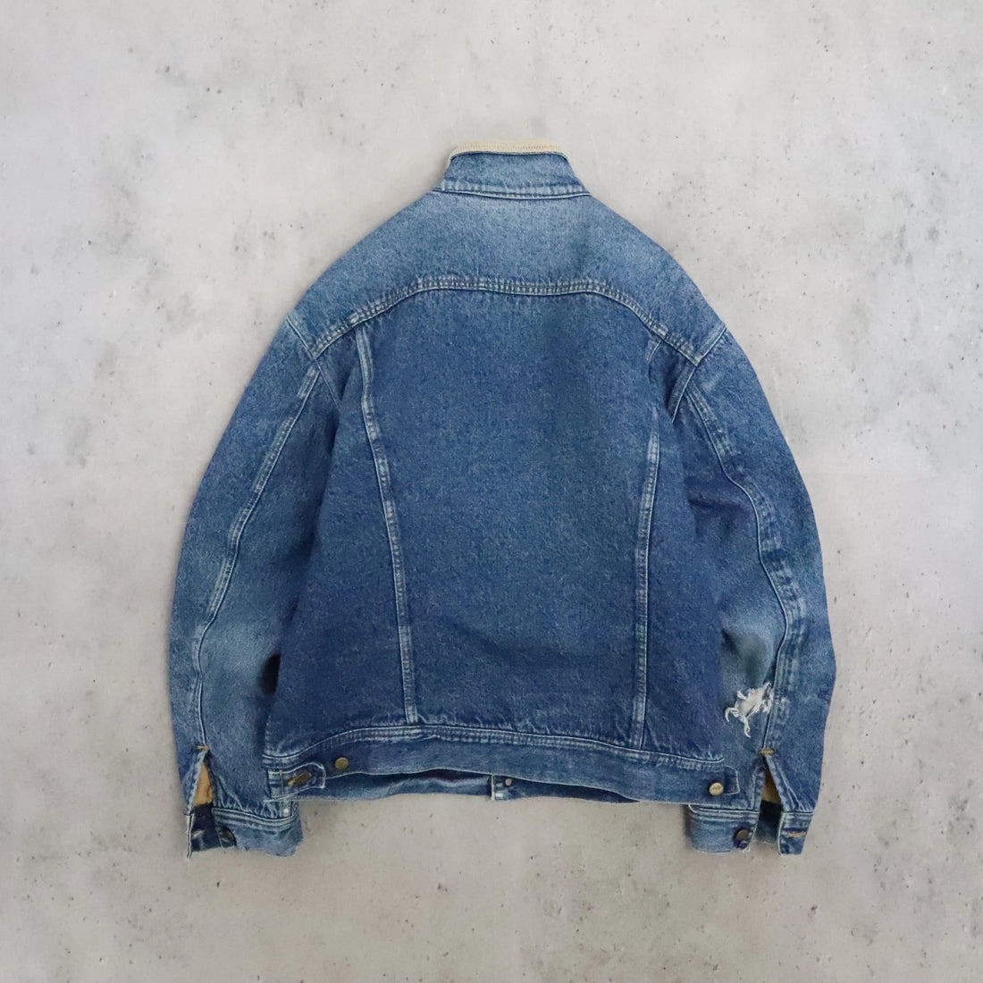 Lee Storm Rider Denim Trucker Jacket Size Large Blanket Lined
