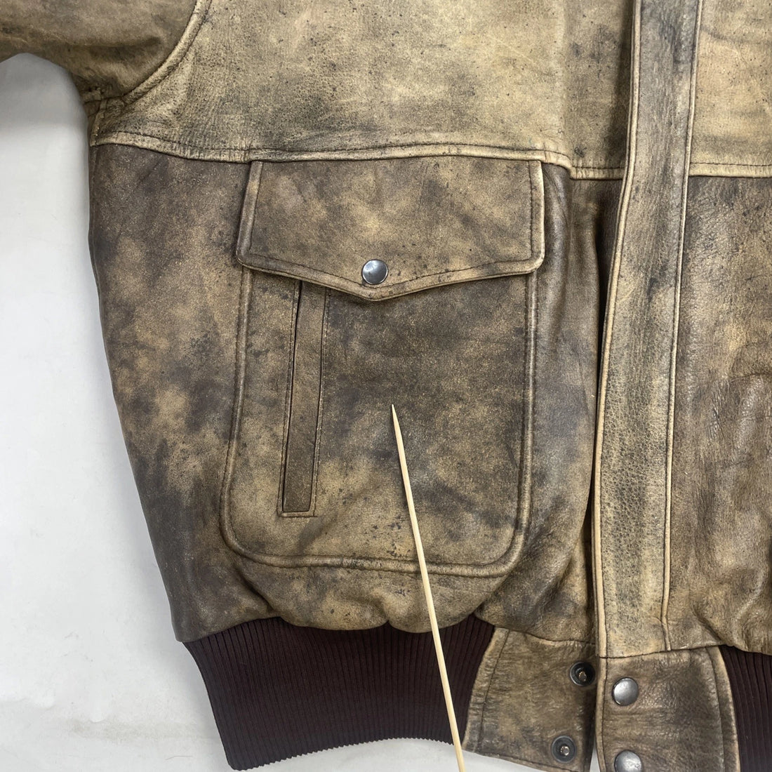 Vintage Leather Bomber Jacket Size XL Brown