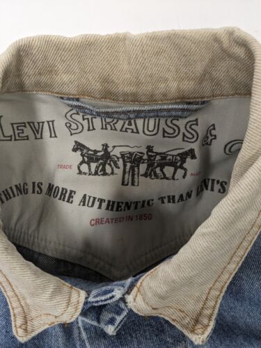 Vintage Levi Strauss & Co Denim Jean Trucker Jacket Size XL Blue