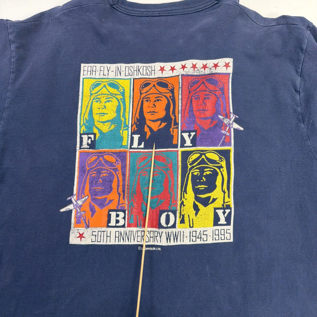 Vintage Flyboy 50th Anniversary WWII T-Shirt Size XL 90s