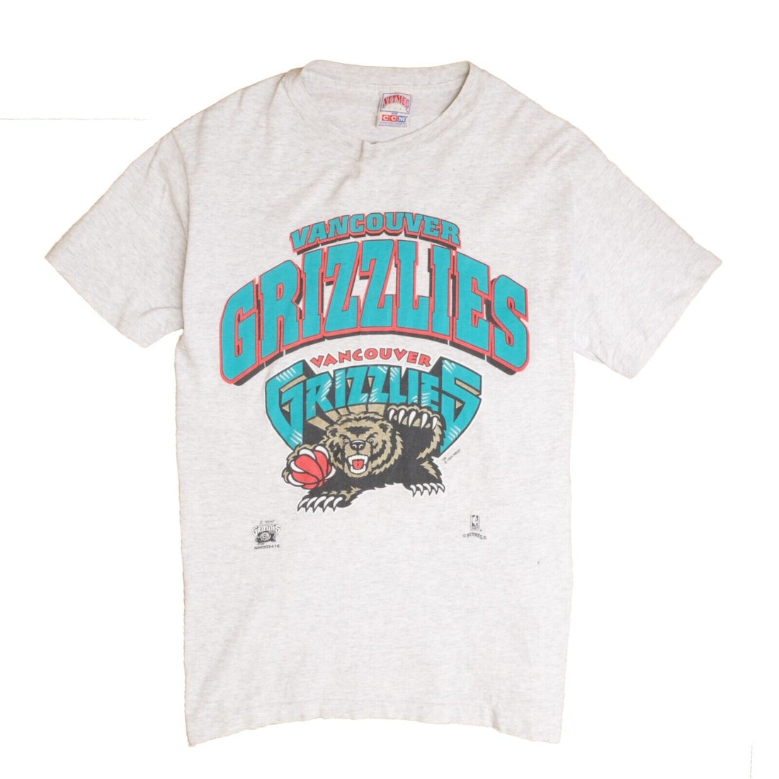 Vintage Vancouver Grizzlies T-Shirt Size Medium Gray NBA 1994 90s