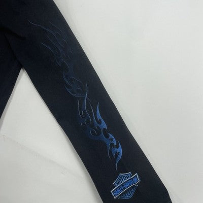 Vintage Harley Davidson Motorcycles Eagle Blue Flame Long Sleeve T-Shirt XL
