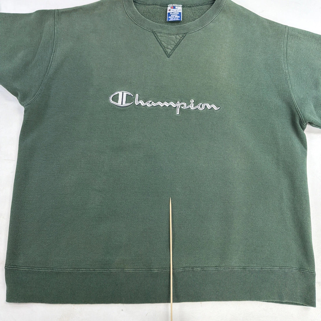 Vintage Champion Spell Out Crewneck Sweatshirt Size XL Green 90s