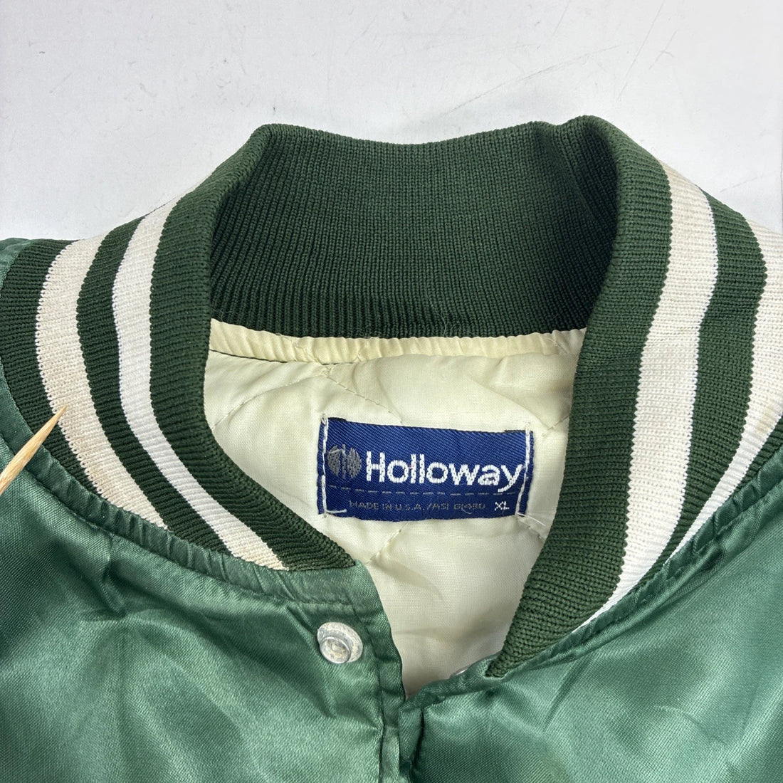 Vintage Michigan State Spartans Holloway Satin Bomber Jacket Size Medium NCAA