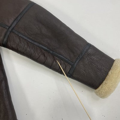 Sheepskin Shearling Leather Coat Jacket Size 2XL Brown