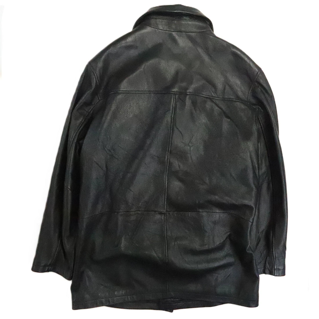 Bostonian Leather Coat Jacket Size Large Black