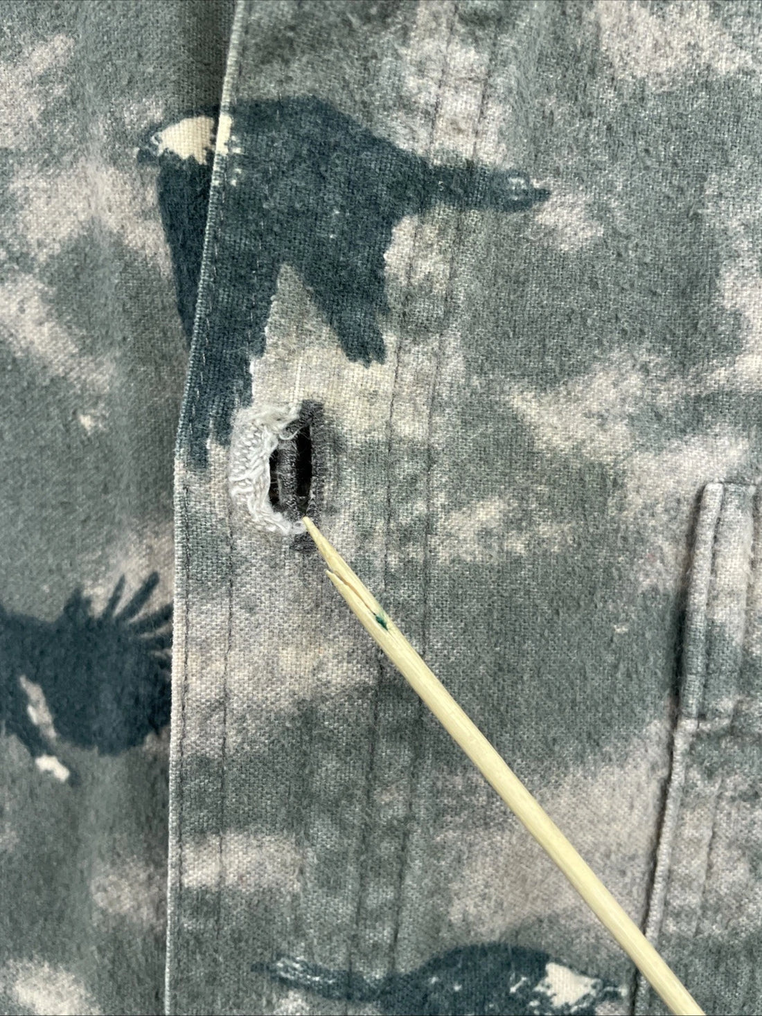 Woolrich Eagle Button Up Shirt Size Large All Over Print