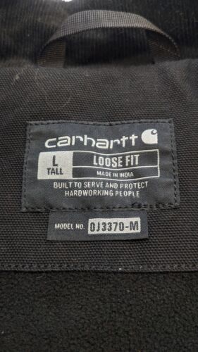 Carhartt Full Swing Duck Fleece-Lined Work Jacket Size Large Tall Black NWT