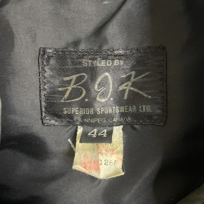 Vintage Leather Bomber Jacket Size 44 Gray