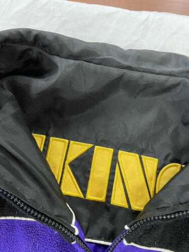 Vintage Minnesota Vikings Bomber Jacket Size Medium Reversible NFL