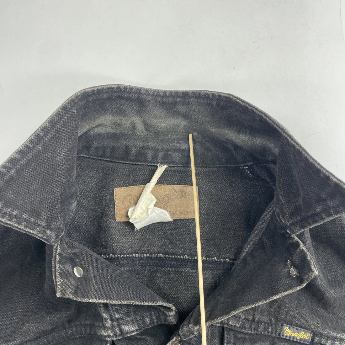 Vintage Wrangler Western Denim Trucker Jacket Size Medium Black