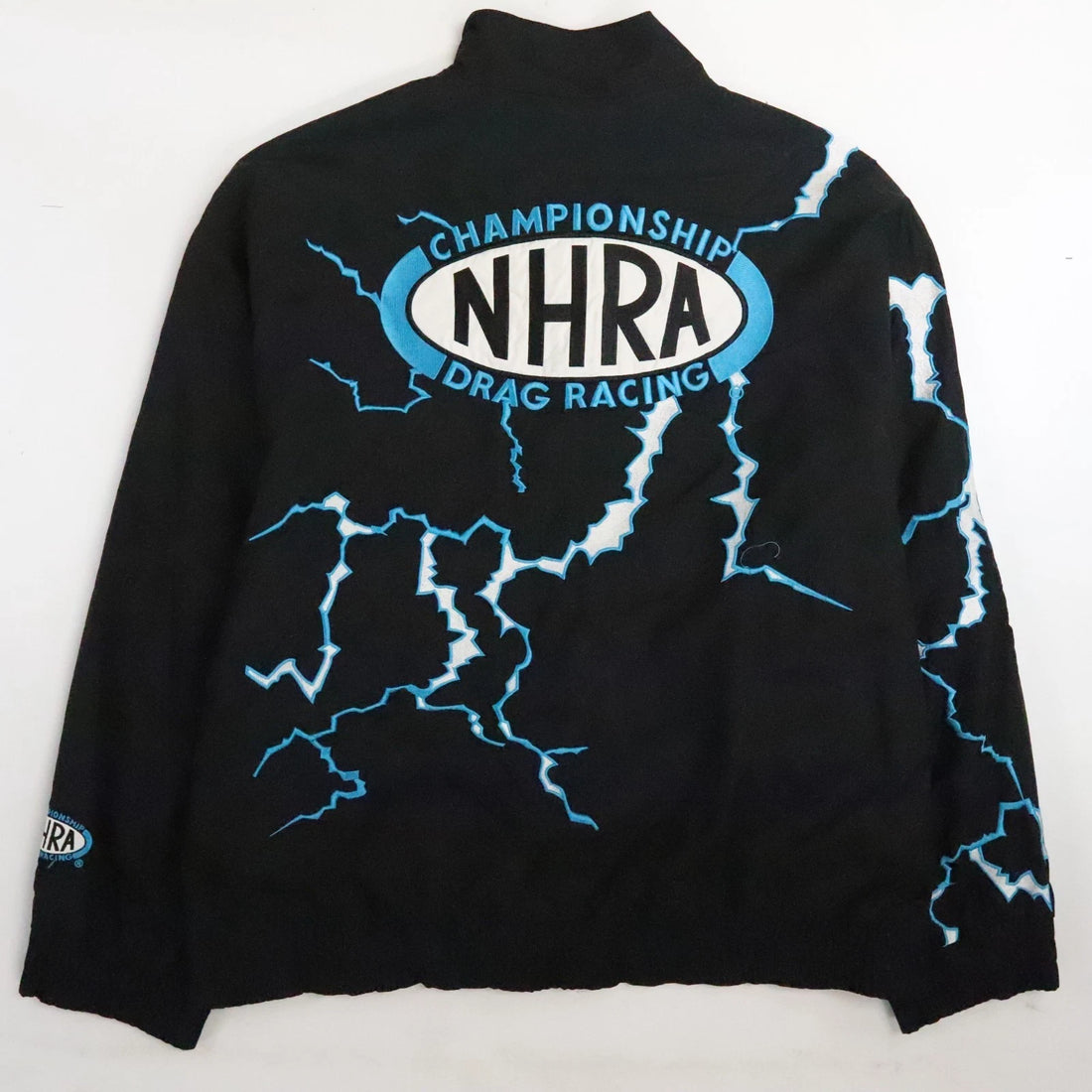 Vintage NHRA Championship Drag Racing Lightning Thunder Bomber Jacket Size XL