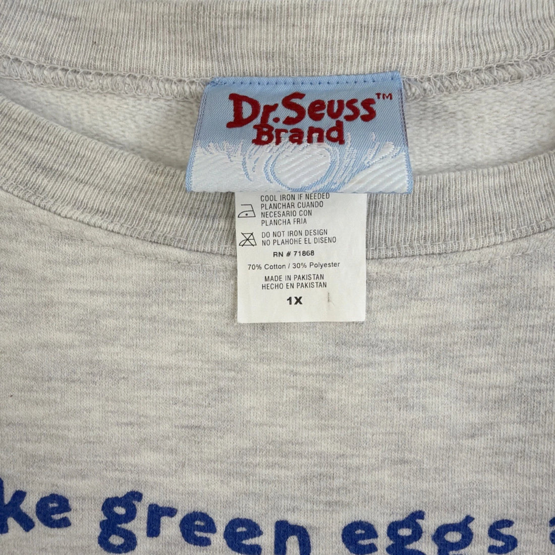 Vintage Dr. Seuss Green Eggs And Ham Sam I Am Crewneck Sweatshirt XL