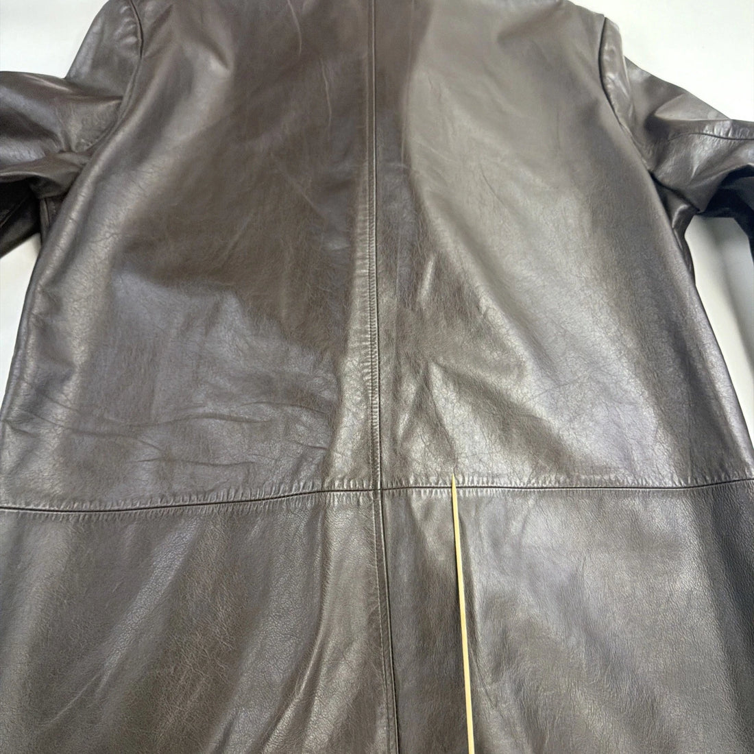 Vintage Banana Republic Leather Trench Coat Jacket Size Large Brown