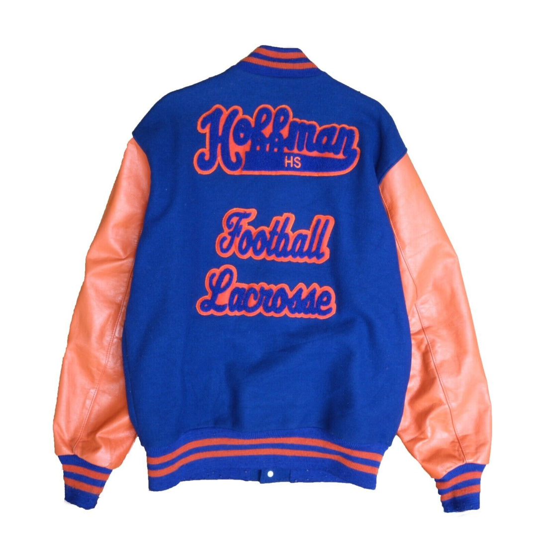 Vintage Hoffman Hawks Football Lacrosse Leather Wool Varsity Letterman Jacket XL