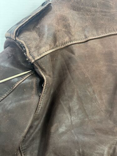 Vintage Schott Leather Bomber Jacket Size 40 Brown Made in USA