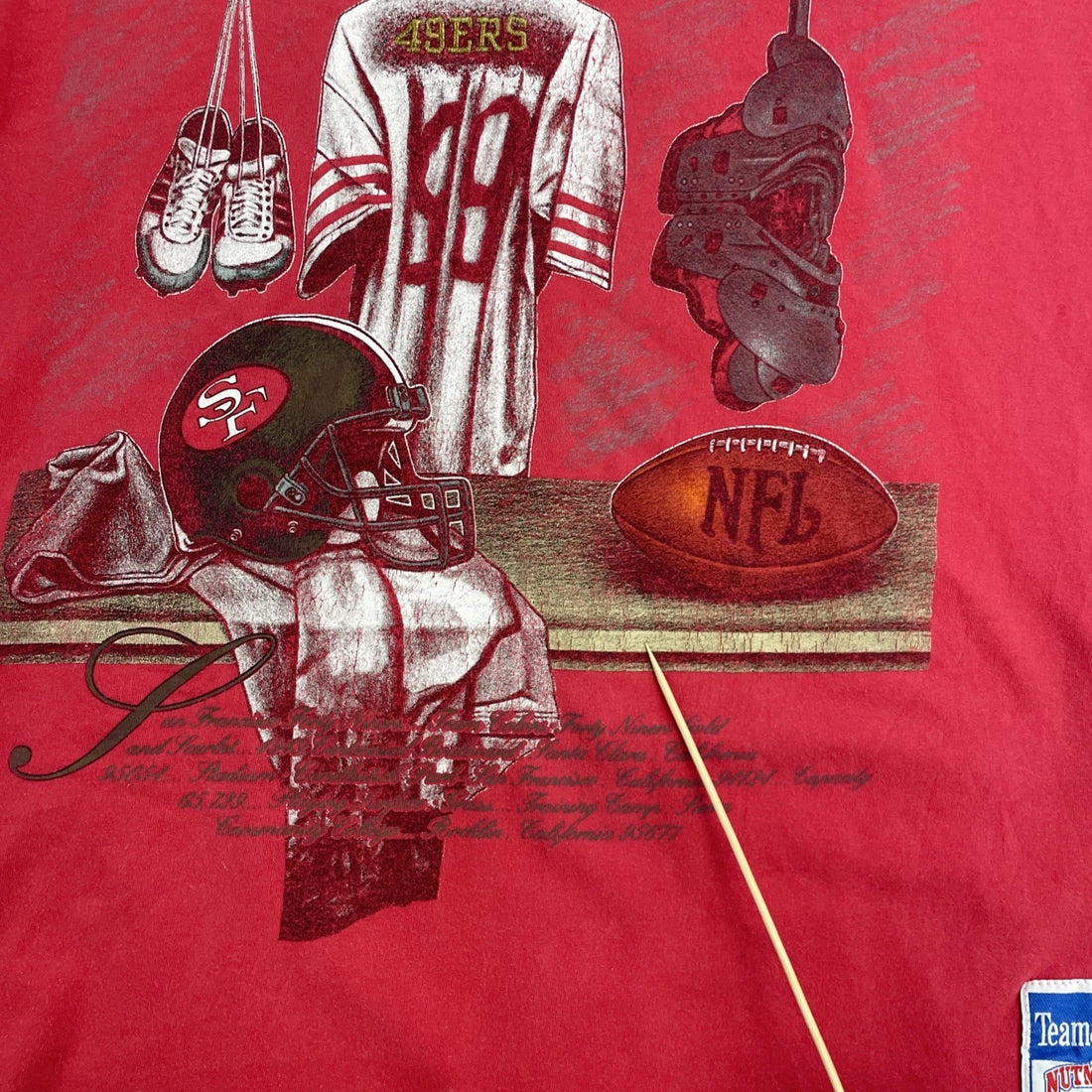 Vintage San Francisco 49ers Nutmeg T-Shirt Size Large NFL