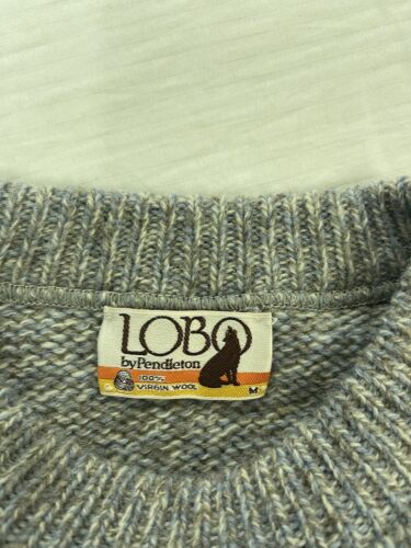 Vintage Lobo Pendleton Wool Knit Crewneck Sweater Size Medium