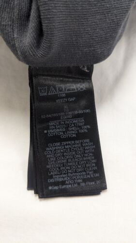 Yeezy Gap Unreleased Zip Sweatshirt Hoodie Size XL Dark Gray