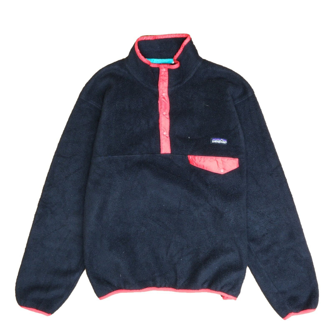 Vintage Patagonia Snap T Fleece Jacket Size Large Black Red