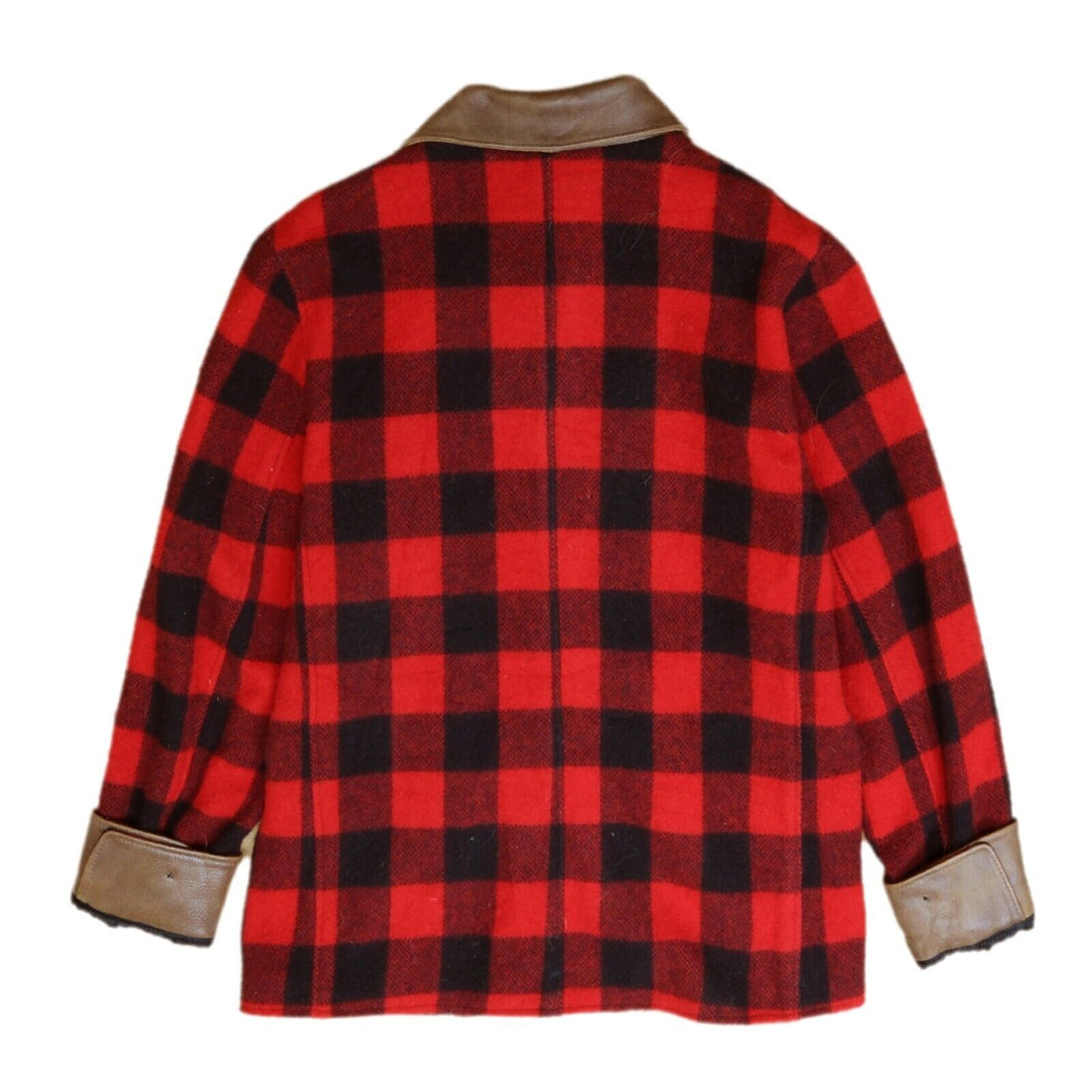 Vintage Roots Wool Plaid Button Up Field Coat Jacket Size Large Red 90s