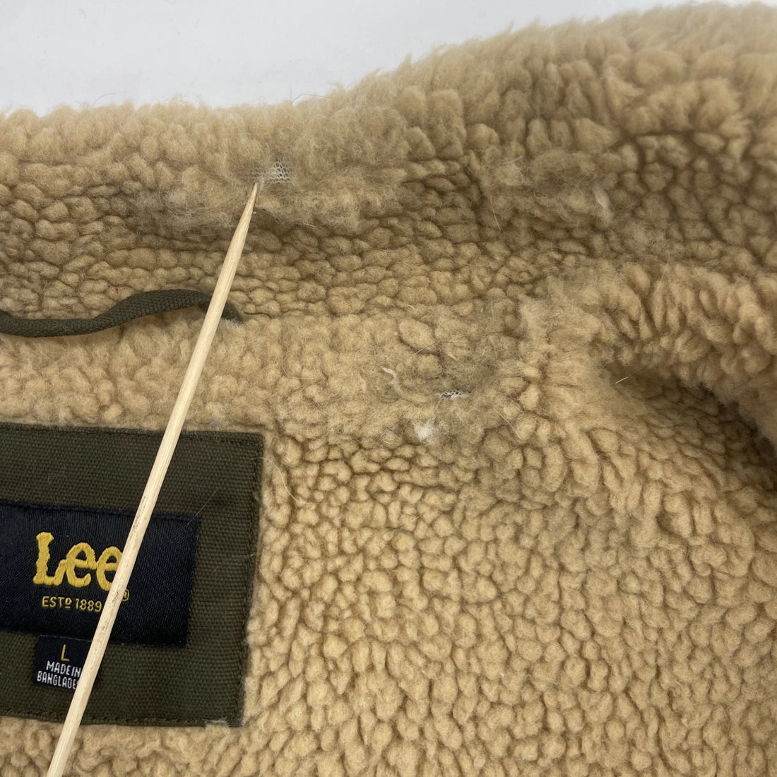 Lee Work Vest Jacket Size Large Green Sherpa Lined