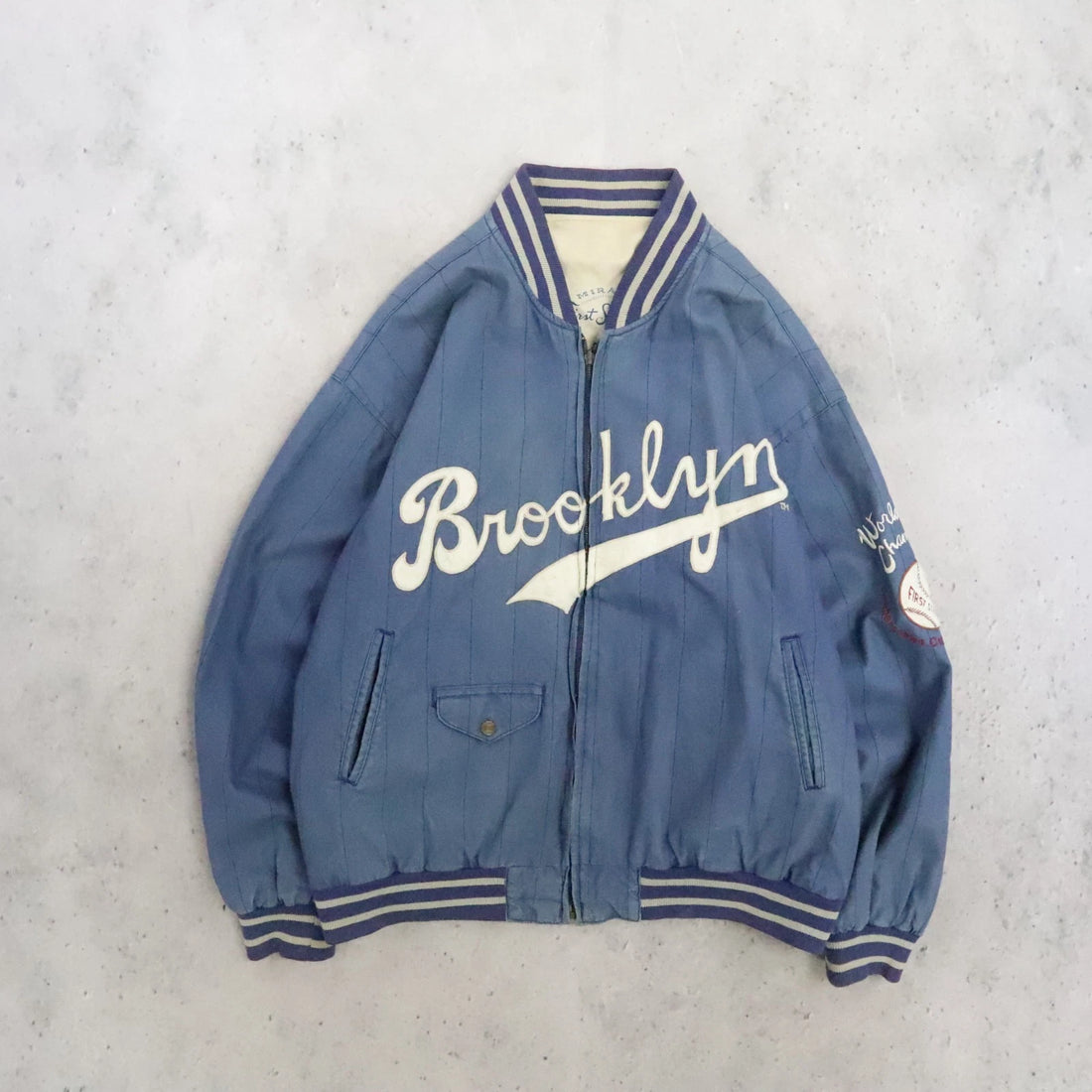 Vintage Brooklyn Dodgers Mirage Reversible Bomber Jacket Size XL MLB