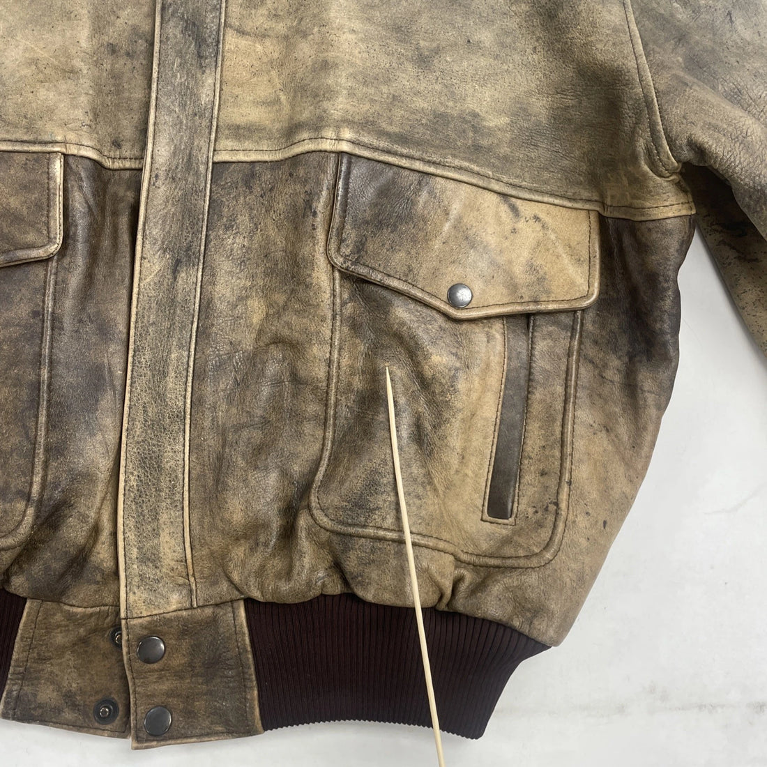 Vintage Leather Bomber Jacket Size XL Brown