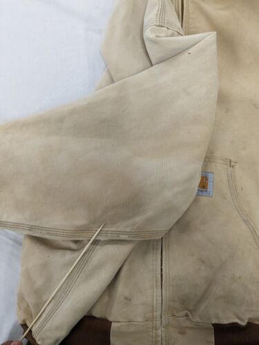 Vintage Carhartt Canvas Bomber Work Jacket Size 2XL Tan