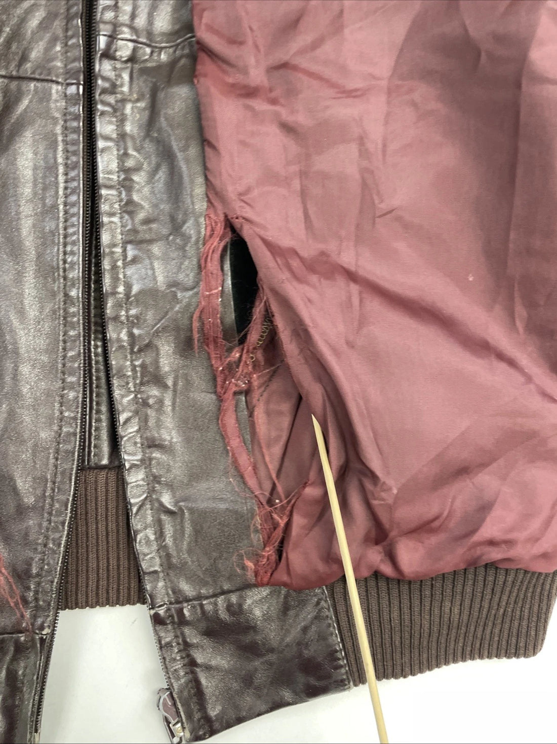 Vintage Members Only Leather Bomber Jacket Size 40 Brown