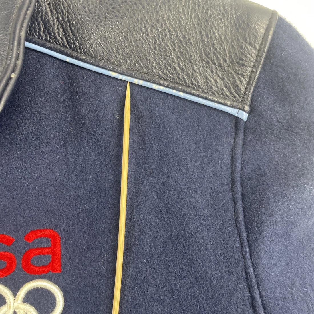 Vintage Roots Team USA Olympics 2002 Wool Leather Varsity Jacket Size Medium