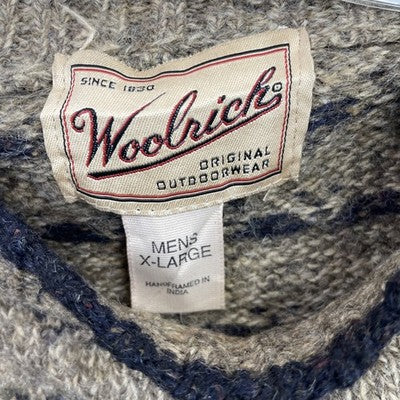Vintage Woolrich Birds Eye Wool Knit Crewneck Sweater Size XL