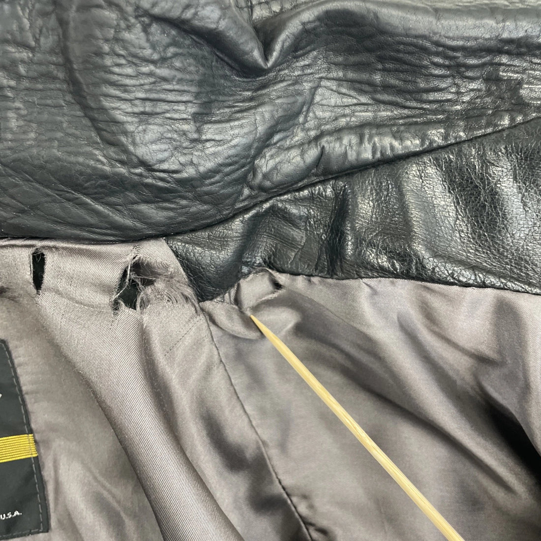 Vintage London Fog Leather Bomber Jacket Size XL Black