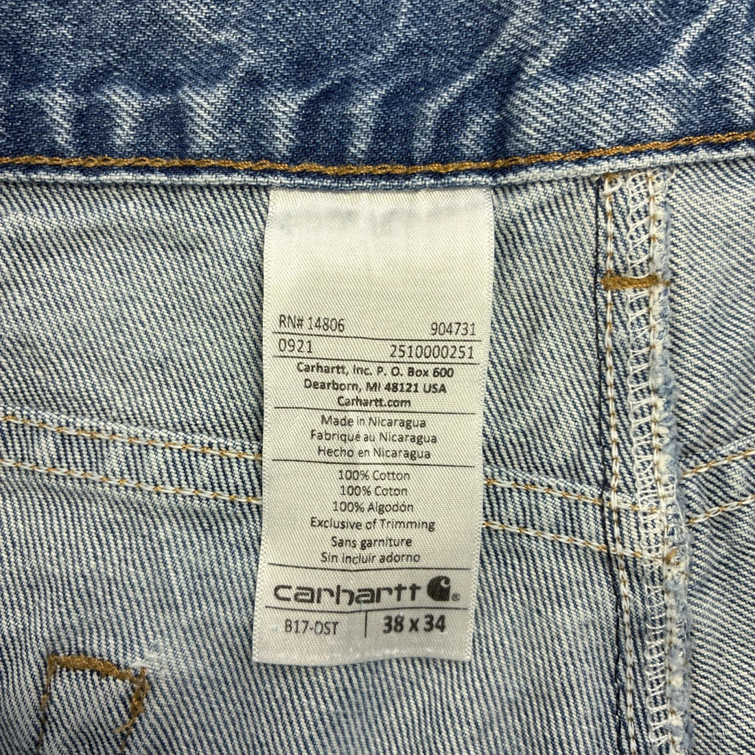 Vintage Carhartt Denim Jeans Pants Size 38 X 34