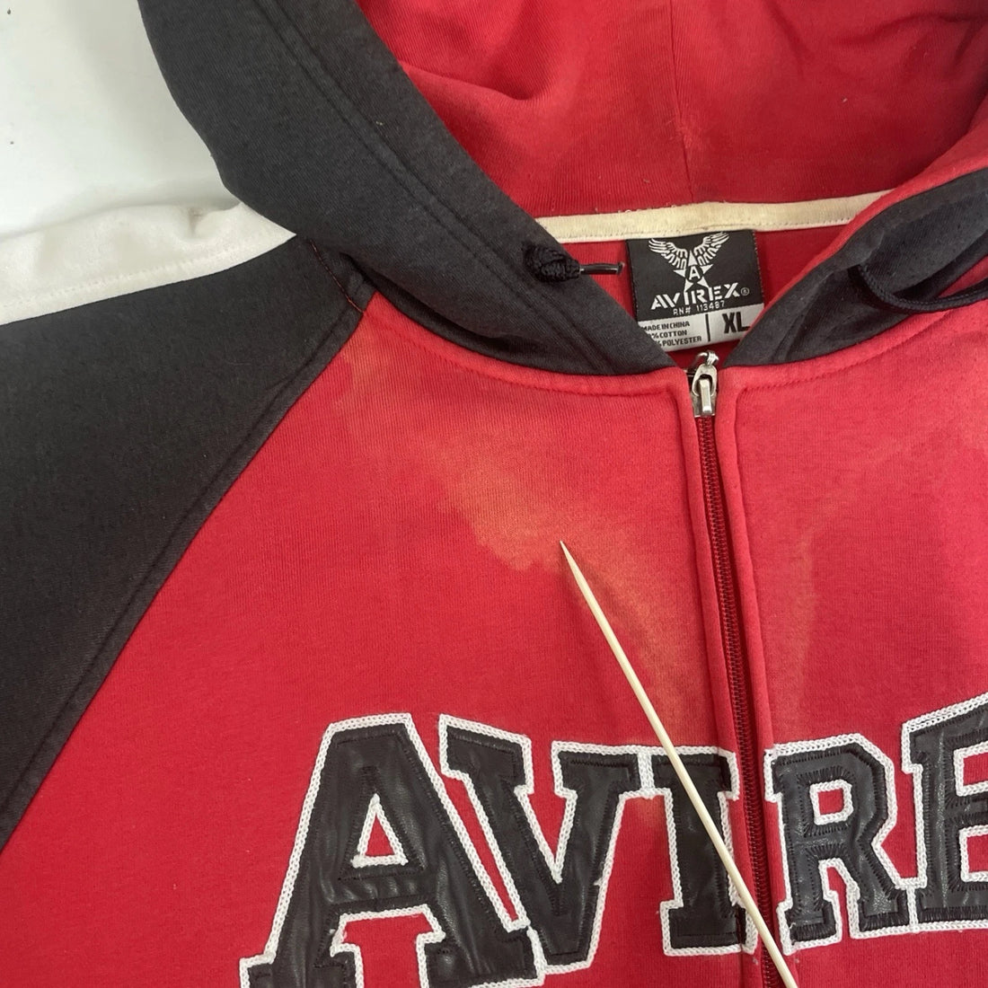 Vintage Avirex Full Zip Sweatshirt Hoodie Size XL Y2K