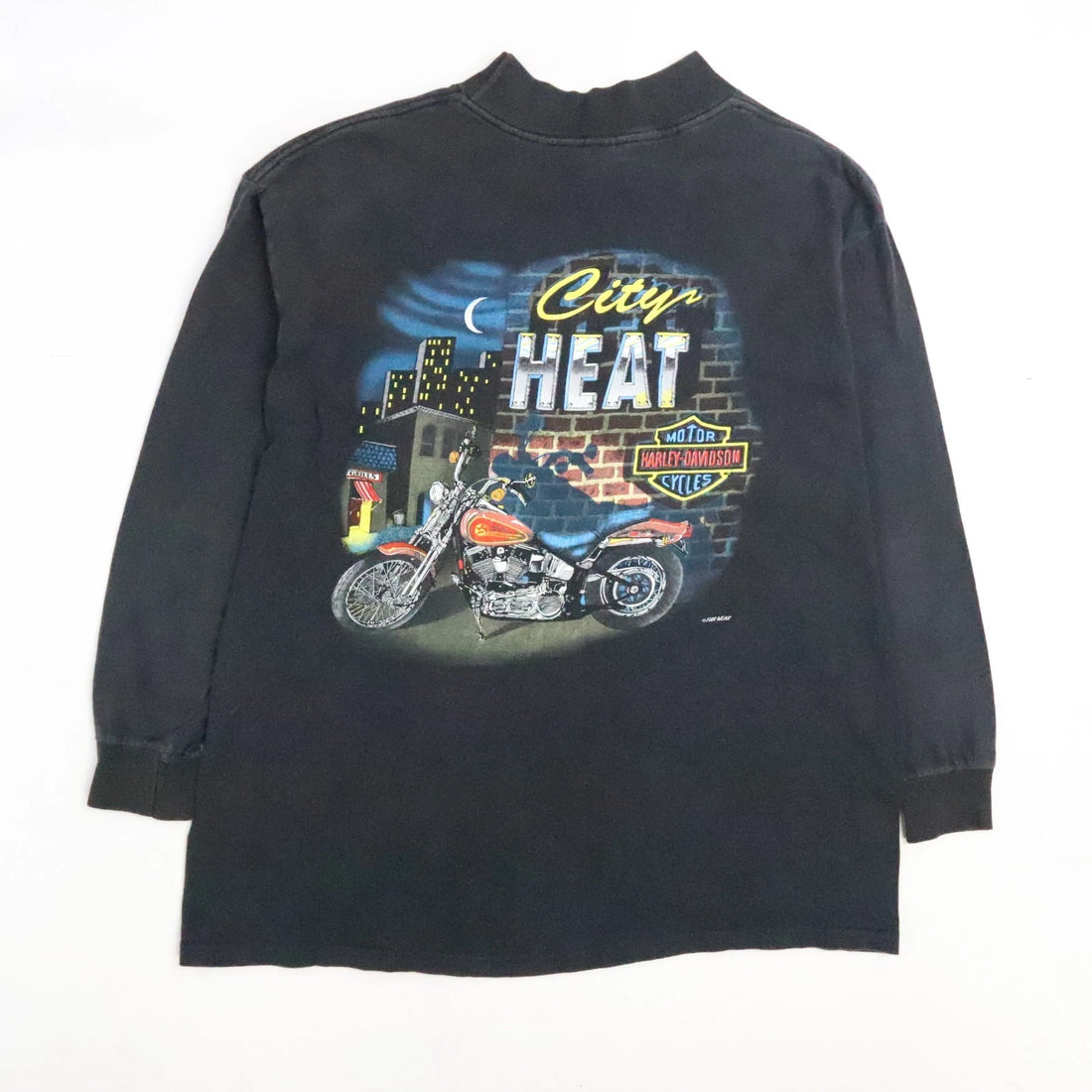 Vintage Harley Davidson City Heat Long Sleeve Pocket T-Shirt Size XL 90s