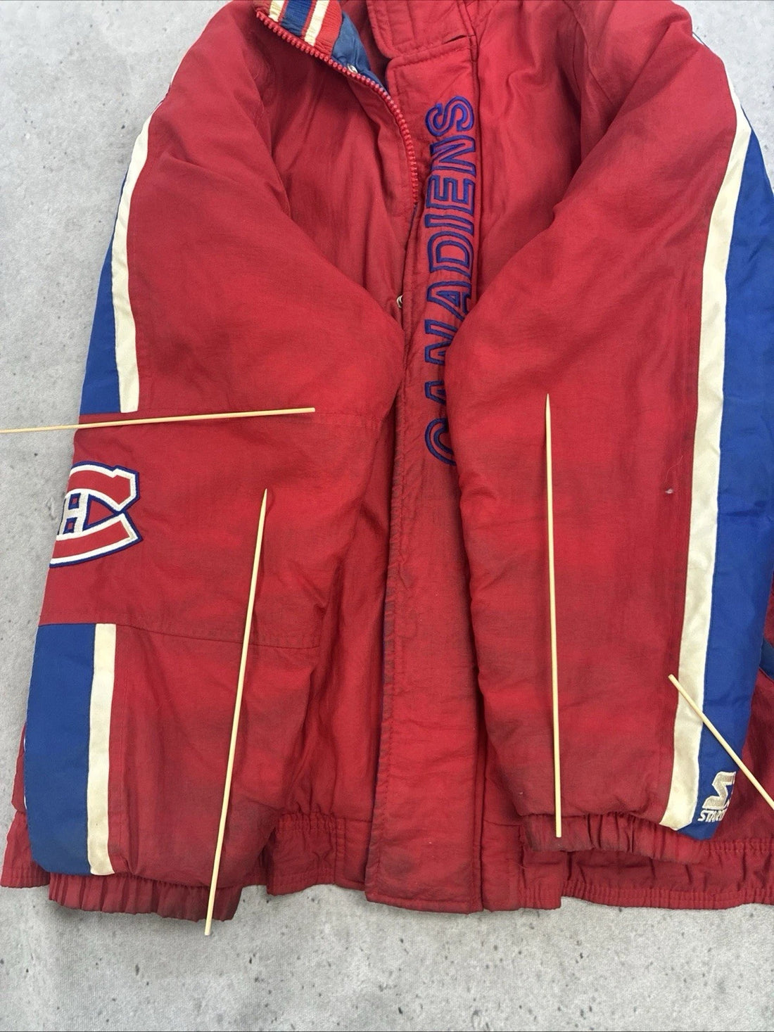 Vintage Montreal Canadiens Starter Puffer Jacket Size Large NHL