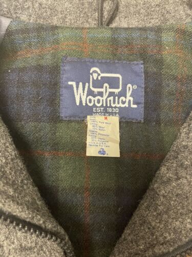 Vintage Woolrich Wool Bomber Jacket Size Medium Gray 70s 80s
