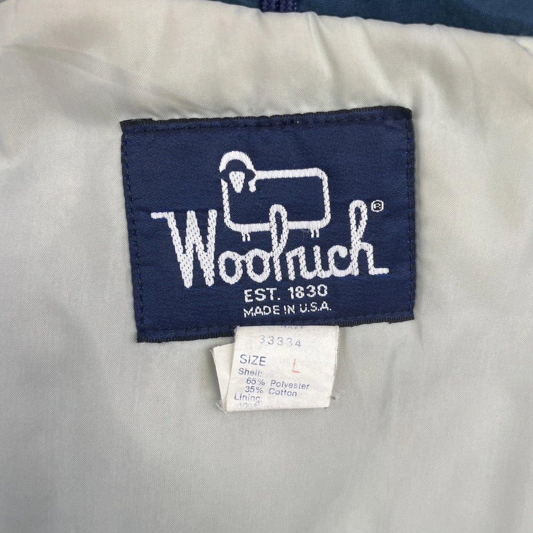 Vintage Woolrich Parka Coat Jacket Size Large Blue Insulated