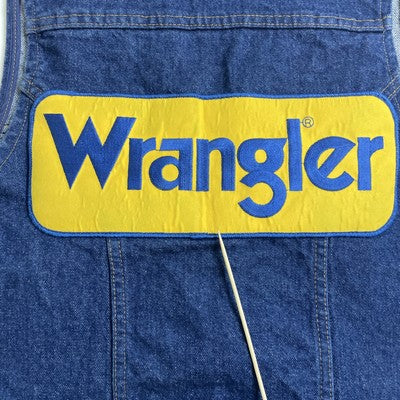 Vintage Wrangler Western Denim Vest Jacket Size Small Patches
