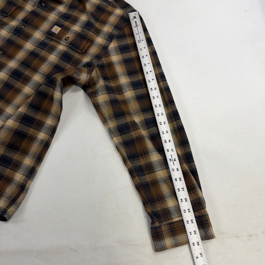 Carhartt Button Up Shirt Size XL Brown Plaid